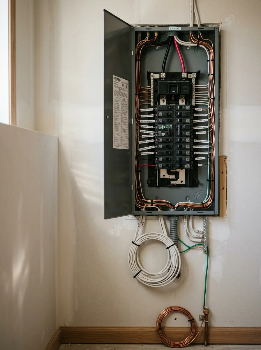Electrical panel upgrade installation in a Farmington residential home